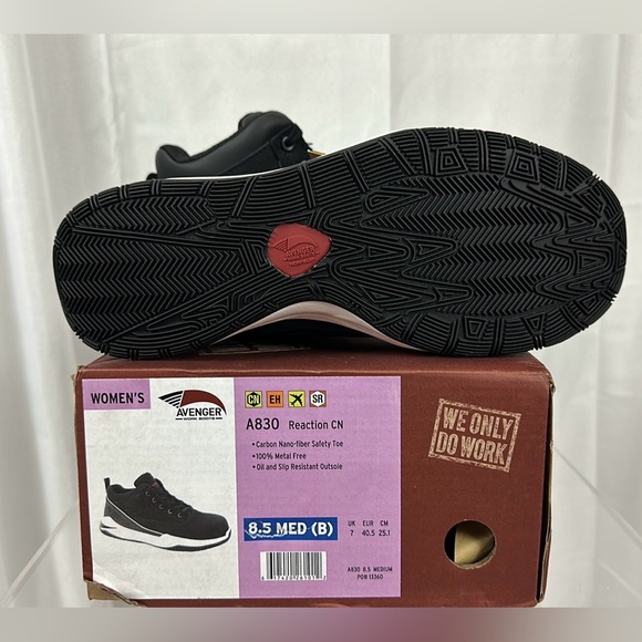 Woman’s Avenger A830 Reaction CN Mid Height Work Tennis Shoes Black  8.5 M.  NIB - Picture 15 of 15